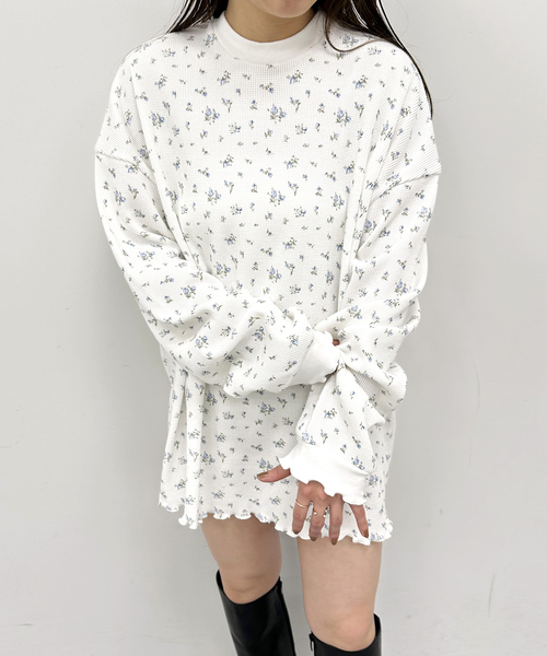 U by SPICK&SPAN（ユーバイスピックアンドスパン）の「《追加2》ワッフルオーバートップス（Tシャツ/カットソー・レディース・ブルー/マルチ・FREE）」の20枚目の写真