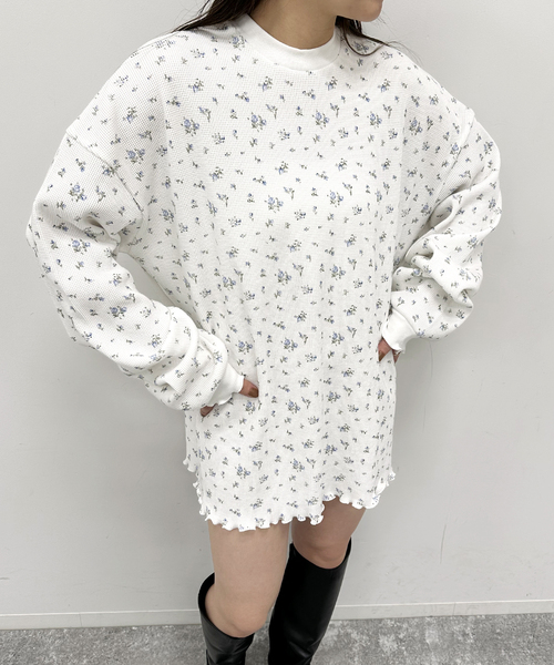 U by SPICK&SPAN（ユーバイスピックアンドスパン）の「《追加2》ワッフルオーバートップス（Tシャツ/カットソー・レディース・ブルー/マルチ・FREE）」の21枚目の写真