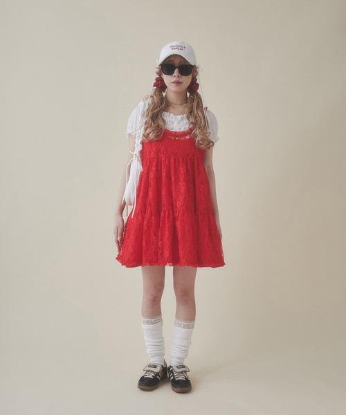 WC（ダブル シー）の「サイドリボンコットンレースキャップ（キャップ・レディース・ホワイト・FREE）」の8枚目の写真