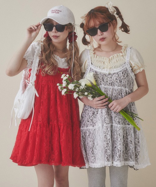 WC（ダブル シー）の「サイドリボンコットンレースキャップ（キャップ・レディース・ホワイト・FREE）」の12枚目の写真