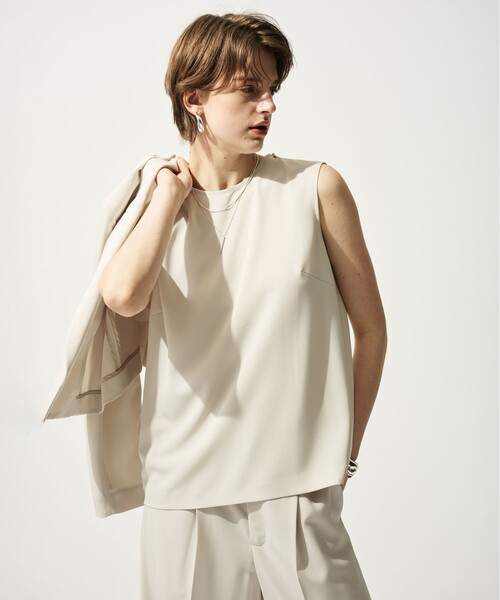 uncrave(アンクレイヴ)の「クールタッチツイル スリットブラウス(シャツ/ブラウス・レディース・ネイビー系/ライトグレー系/ブラック系・1/2)」の11枚目の写真