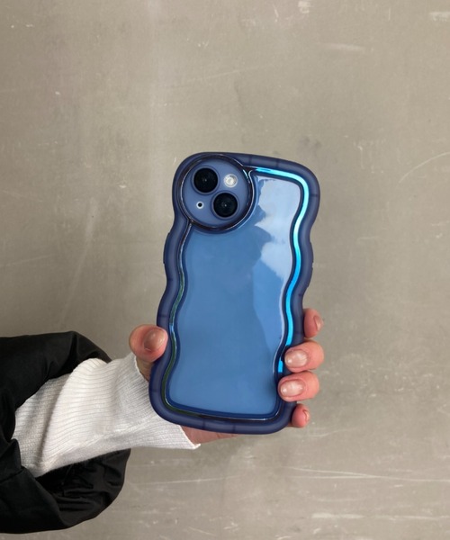 セール】ウェーブフレーム クリア メタリック 耐衝撃 TPU素材