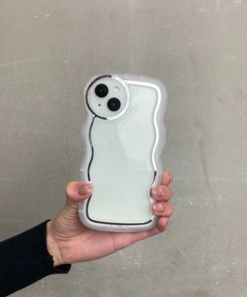 セール】ウェーブフレーム クリア メタリック 耐衝撃 TPU素材