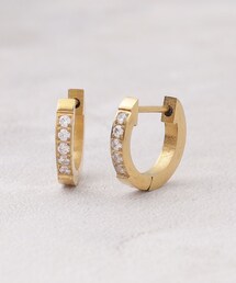 grove | 【ステンレス】メタルビジューフープピアス(ピアス(両耳用))