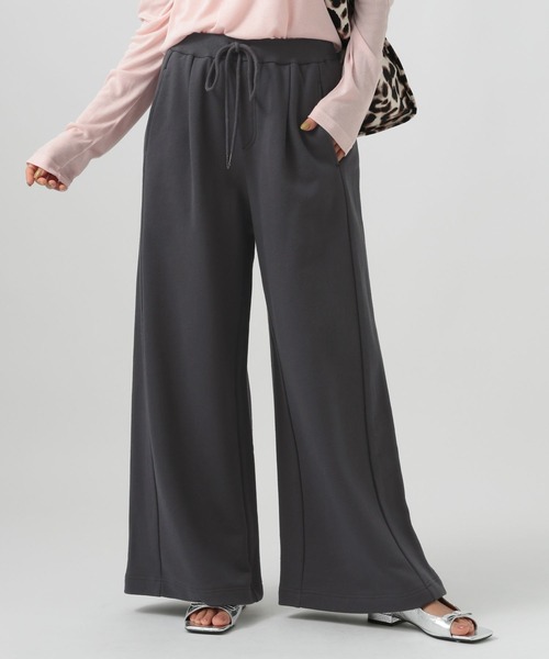 BAYFLOW（ベイフロー）の「スウェットワイドパンツ（スウェットパンツ・レディース・オートミール/チャコール/杢グレー・FREE）」の2枚目の写真