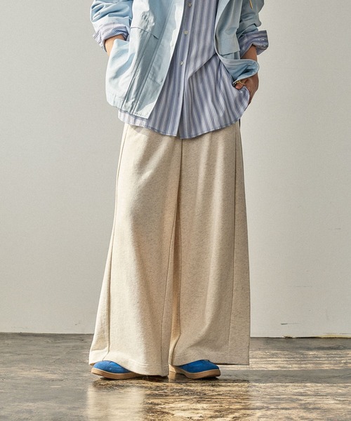 BAYFLOW（ベイフロー）の「スウェットワイドパンツ（スウェットパンツ・レディース・オートミール/チャコール/杢グレー・FREE）」の6枚目の写真