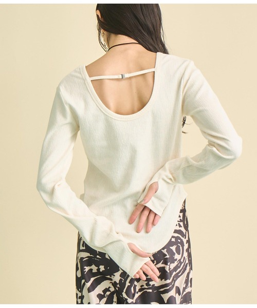 Settimissimo（セッティミッシモ）の「バックオープン ホックデザイン プルオーバー（Tシャツ/カットソー・レディース・ブラック/アイボリー・FREE）」の16枚目の写真