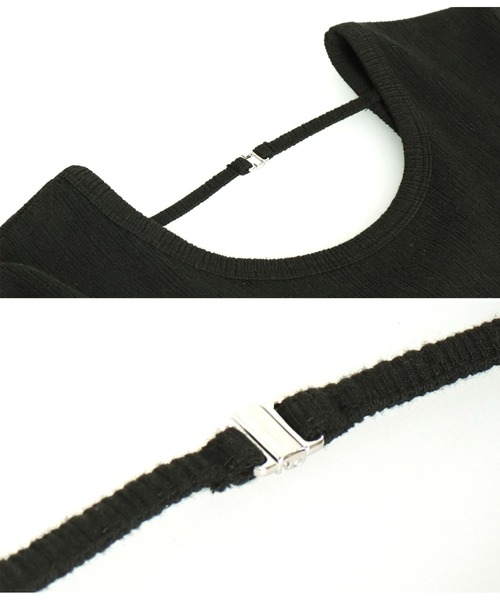 Settimissimo（セッティミッシモ）の「バックオープン ホックデザイン プルオーバー（Tシャツ/カットソー・レディース・ブラック/アイボリー・FREE）」の8枚目の写真