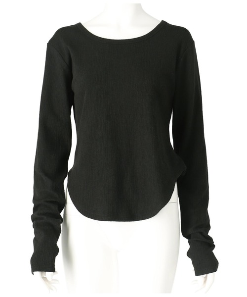 Settimissimo（セッティミッシモ）の「バックオープン ホックデザイン プルオーバー（Tシャツ/カットソー・レディース・ブラック/アイボリー・FREE）」の5枚目の写真