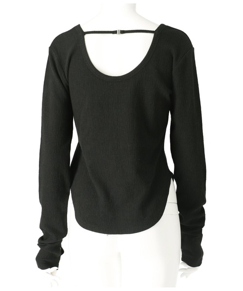 Settimissimo（セッティミッシモ）の「バックオープン ホックデザイン プルオーバー（Tシャツ/カットソー・レディース・ブラック/アイボリー・FREE）」の3枚目の写真