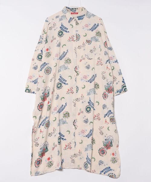 チャイハネ（チャイハネ）の「【チャイハネ】ゴッティーシャツワンピース（シャツワンピース・レディース・ホワイト/ブルー/ブラック・FREE）」の2枚目の写真