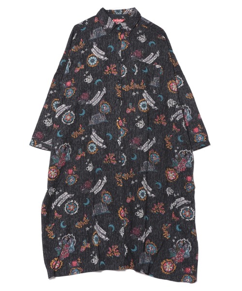 チャイハネ（チャイハネ）の「【チャイハネ】ゴッティーシャツワンピース（シャツワンピース・レディース・ホワイト/ブルー/ブラック・FREE）」の3枚目の写真