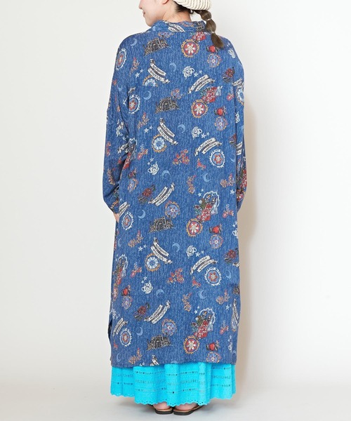 チャイハネ（チャイハネ）の「【チャイハネ】ゴッティーシャツワンピース（シャツワンピース・レディース・ホワイト/ブルー/ブラック・FREE）」の6枚目の写真