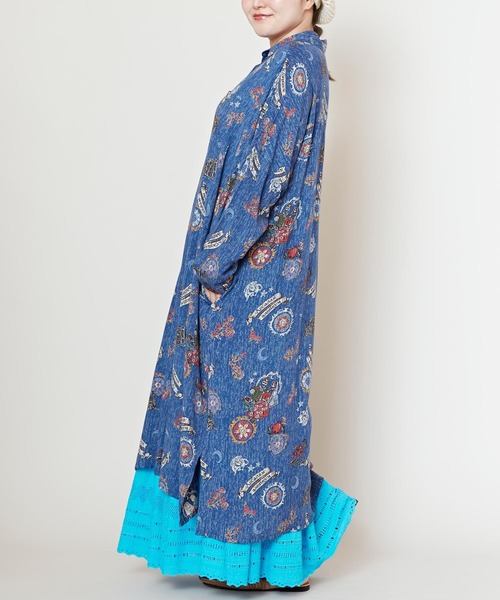 チャイハネ（チャイハネ）の「【チャイハネ】ゴッティーシャツワンピース（シャツワンピース・レディース・ホワイト/ブルー/ブラック・FREE）」の7枚目の写真