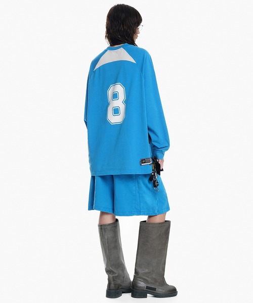 MASONPRINCE（メイソンプリンス）の「ルーズフィット シンプルロゴ スウェットショーツ DK3115【MASONPRINCE】（スウェットパンツ・メンズ・ライトブルー/ブラック・L/M/S）」の6枚目の写真