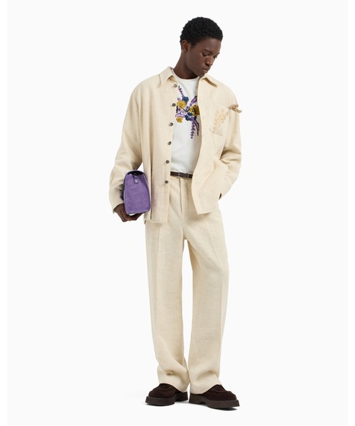 EMPORIO ARMANI(エンポリオアルマーニ)の「【エンポリオ アルマーニ】Tシャツ ジャージー ラベンダー刺繍(Tシャツ/カットソー・メンズ・ホワイト・MEDIUM/XX-LARGE/X-SMALL/X-LARGE/SMALL/LARGE/XXX-LARGE/XX-SMALL)」の5枚目の写真