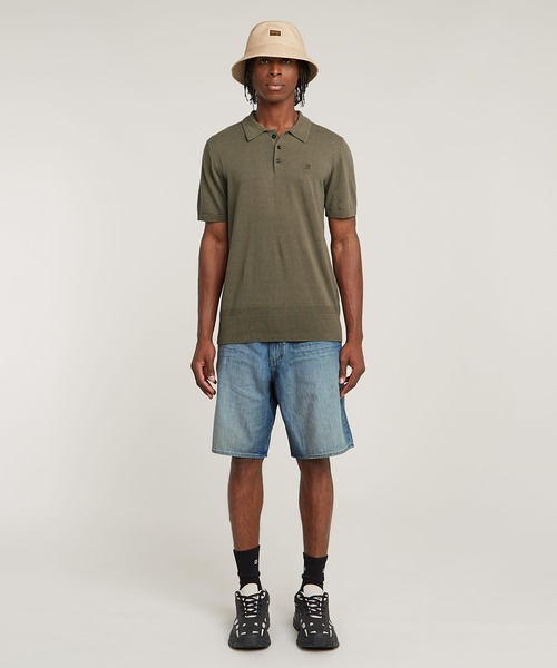 G-STAR(ジースター)の「KNITTED POLO/ワンポイントリネンニットポロ(ポロシャツ・メンズ・ブラウン系その他・LARGE/MEDIUM/SMALL/X-LARGE/X-SMALL)」の2枚目の写真