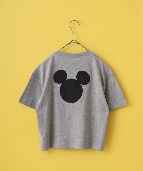 MICKEY MOUSE(ミッキーマウス)の「MICKEY MOUSE ミッキーマウス オーバー半袖Tシャツ KIDS(Tシャツ/カットソー・キッズ・ブラック/ダークグリーン/オフホワイト/杢グレー/オレンジ/チャコール・110/120/130/140/150/160)」の4枚目の写真