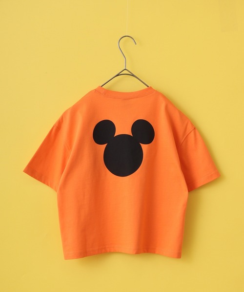 MICKEY MOUSE(ミッキーマウス)の「MICKEY MOUSE ミッキーマウス オーバー半袖Tシャツ KIDS(Tシャツ/カットソー・キッズ・ブラック/ダークグリーン/オフホワイト/杢グレー/オレンジ/チャコール・110/120/130/140/150/160)」の6枚目の写真