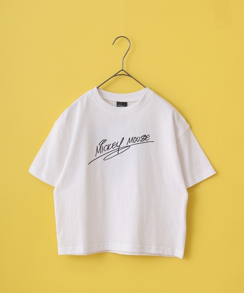 MICKEY MOUSE(ミッキーマウス)の「MICKEY MOUSE ミッキーマウス オーバー半袖Tシャツ KIDS(Tシャツ/カットソー・キッズ・ブラック/ダークグリーン/オフホワイト/杢グレー/オレンジ/チャコール・110/120/130/140/150/160)」の7枚目の写真