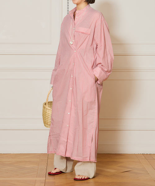 【新品】IENA LA BOUCLE ウールビエラ ロングシャツ 新品】IENA LA BOUCLE ウールビエラ ロングシャツ
