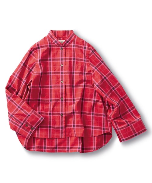 美品★MAURIE AND EVE 　赤　チェック　シースルー　シャツ チェックセットアップ 赤 | sumomotown