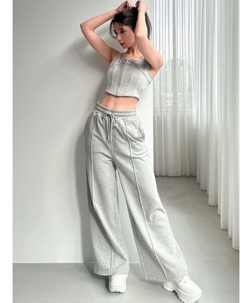 RESEXXY(リゼクシー)の「センターZIPコルセットトップス【セットアップ着用可能】(タンクトップ・レディース・ブラック/チャコールグレー/ライトグレー・FREE)」の18枚目の写真