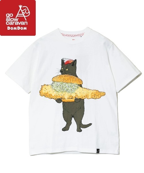 go slow caravan（ゴースローキャラバン）の「DOMDOM × gsc びたびたバターフィッシュ猫TEE（Tシャツ/カットソー・メンズ・ブルー/ホワイト・X-LARGE/LARGE/MEDIUM）」の2枚目の写真