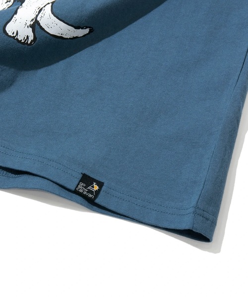 go slow caravan（ゴースローキャラバン）の「DOMDOM × gsc びたびたバターフィッシュ猫TEE（Tシャツ/カットソー・メンズ・ブルー/ホワイト・X-LARGE/LARGE/MEDIUM）」の19枚目の写真