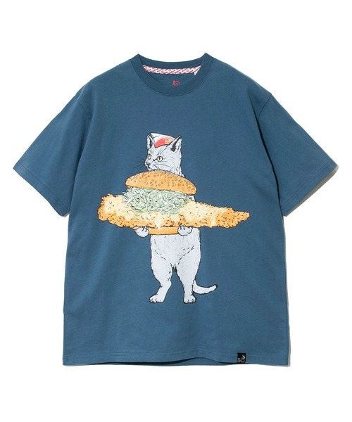go slow caravan（ゴースローキャラバン）の「DOMDOM × gsc びたびたバターフィッシュ猫TEE（Tシャツ/カットソー・メンズ・ブルー/ホワイト・X-LARGE/LARGE/MEDIUM）」の10枚目の写真