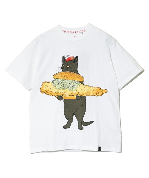 go slow caravan（ゴースローキャラバン）の「DOMDOM × gsc びたびたバターフィッシュ猫TEE（Tシャツ/カットソー・メンズ・ブルー/ホワイト・X-LARGE/LARGE/MEDIUM）」の14枚目の写真