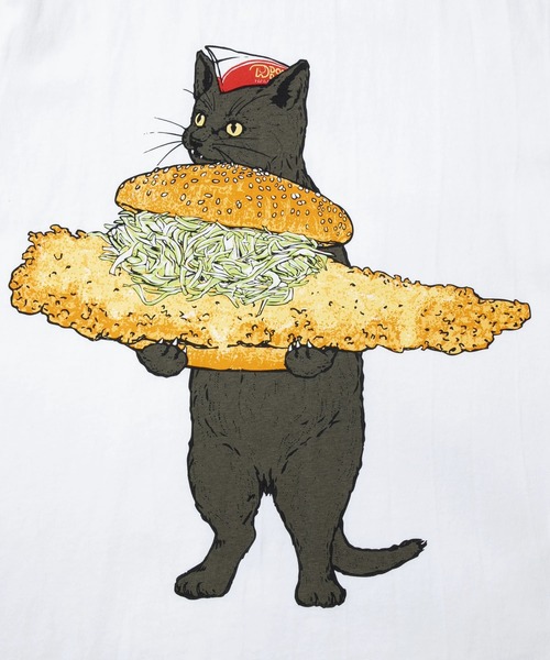 go slow caravan（ゴースローキャラバン）の「DOMDOM × gsc びたびたバターフィッシュ猫TEE（Tシャツ/カットソー・メンズ・ブルー/ホワイト・X-LARGE/LARGE/MEDIUM）」の15枚目の写真