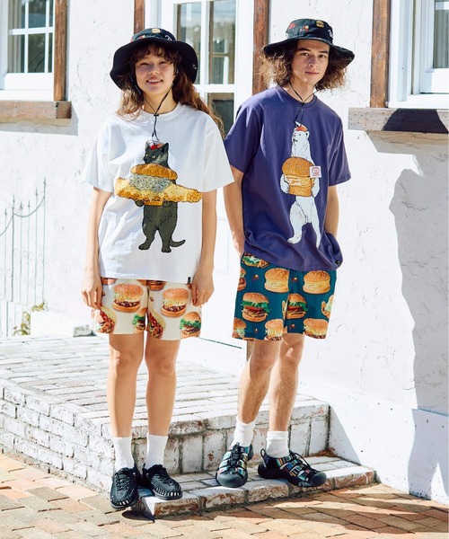 go slow caravan（ゴースローキャラバン）の「DOMDOM × gsc びたびたバターフィッシュ猫TEE（Tシャツ/カットソー・メンズ・ブルー/ホワイト・X-LARGE/LARGE/MEDIUM）」の6枚目の写真