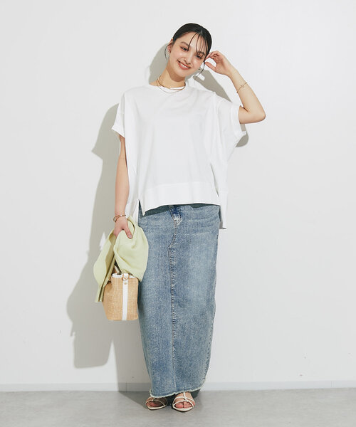 un dix cors（アンディコール）の「《着回し力抜群》シルケットワイドTシャツ（Tシャツ/カットソー・レディース・チャコールグレー/ブラック/オフホワイト・FREE）」の12枚目の写真