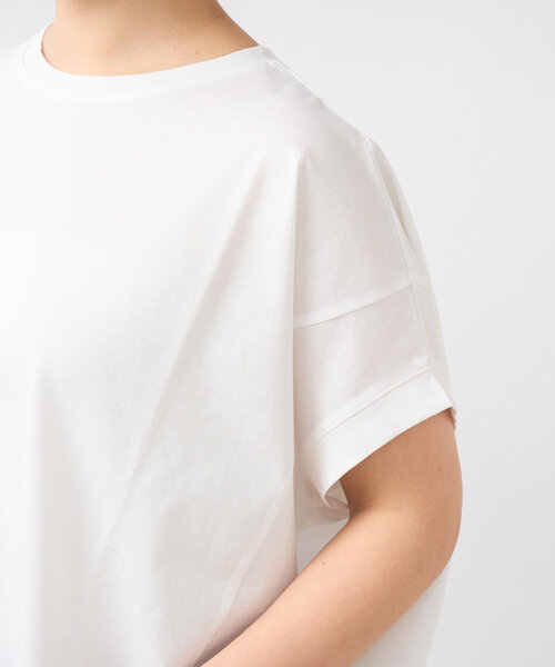 un dix cors（アンディコール）の「《着回し力抜群》シルケットワイドTシャツ（Tシャツ/カットソー・レディース・チャコールグレー/ブラック/オフホワイト・FREE）」の21枚目の写真