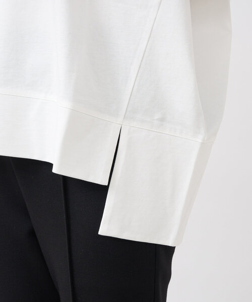 un dix cors（アンディコール）の「《着回し力抜群》シルケットワイドTシャツ（Tシャツ/カットソー・レディース・チャコールグレー/ブラック/オフホワイト・FREE）」の22枚目の写真