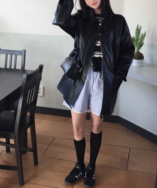 LAFFMO（ラフモ）の「ランダムマルチボーダーニットカーディガン（カーディガン/ボレロ・レディース・ブラック/グレー/ベージュ・F）」の9枚目の写真