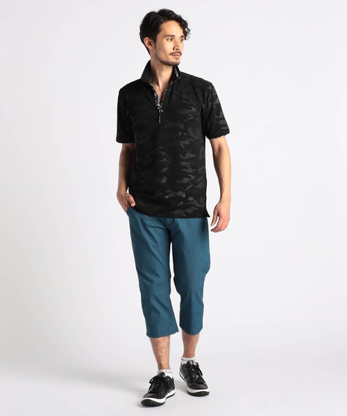 NICOLE CLUB FOR MEN(ニコルクラブフォーメン)の「【25モデルEC限定再販売】エンボスクラック柄スキッパーポロシャツ(ポロシャツ・メンズ・ブラック系1/ブラック系2/ホワイト系1/ホワイト系2・MEDIUM/LARGE/X-LARGE/XX-LARGE)」の6枚目の写真