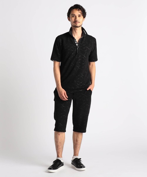 NICOLE CLUB FOR MEN(ニコルクラブフォーメン)の「【25モデルEC限定再販売】エンボスクラック柄スキッパーポロシャツ(ポロシャツ・メンズ・ブラック系1/ブラック系2/ホワイト系1/ホワイト系2・MEDIUM/LARGE/X-LARGE/XX-LARGE)」の8枚目の写真