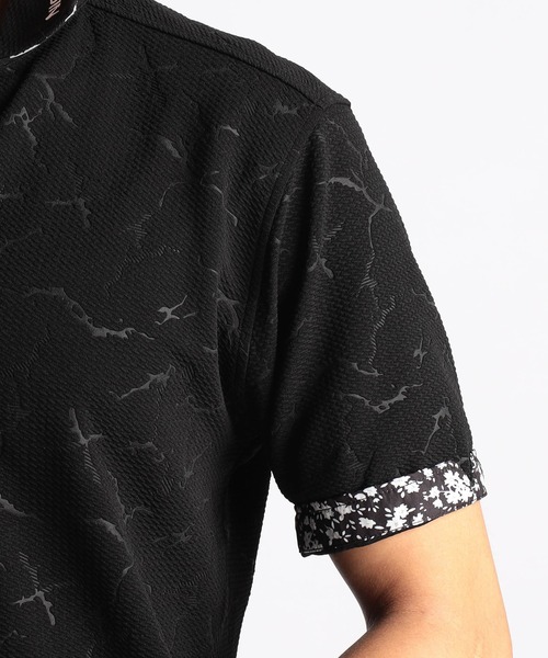 NICOLE CLUB FOR MEN(ニコルクラブフォーメン)の「【25モデルEC限定再販売】エンボスクラック柄スキッパーポロシャツ(ポロシャツ・メンズ・ブラック系1/ブラック系2/ホワイト系1/ホワイト系2・MEDIUM/LARGE/X-LARGE/XX-LARGE)」の21枚目の写真