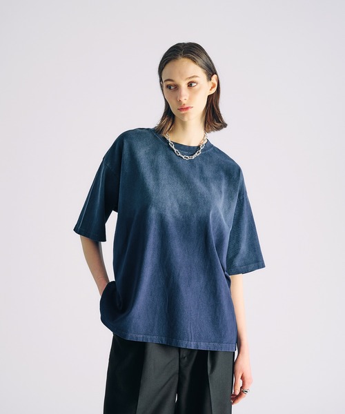 Salsation サルセーション オーバーサイズTシャツ ダークブルー M salsation 【SR920SW】 🏃 サルセーション VネックTシャツ