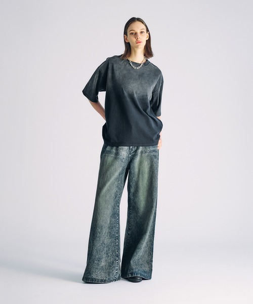 selle glant(セレグランテ)の「GRADATION SULFUR DYE T-SHIRT/グラデーションサルファーダイTシャツ(Tシャツ/カットソー・メンズ・ブラック/チャコールグレー/ブルー・SMALL/MEDIUM/LARGE)」の21枚目の写真