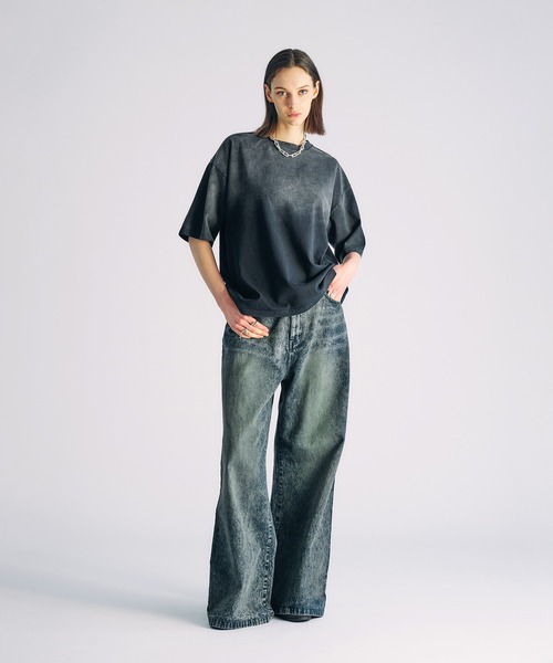 selle glant(セレグランテ)の「GRADATION SULFUR DYE T-SHIRT/グラデーションサルファーダイTシャツ(Tシャツ/カットソー・メンズ・ブラック/チャコールグレー/ブルー・SMALL/MEDIUM/LARGE)」の22枚目の写真