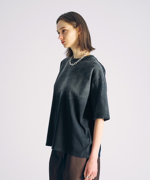 selle glant(セレグランテ)の「GRADATION SULFUR DYE T-SHIRT/グラデーションサルファーダイTシャツ(Tシャツ/カットソー・メンズ・ブラック/チャコールグレー/ブルー・SMALL/MEDIUM/LARGE)」の6枚目の写真