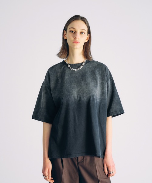 selle glant(セレグランテ)の「GRADATION SULFUR DYE T-SHIRT/グラデーションサルファーダイTシャツ(Tシャツ/カットソー・メンズ・ブラック/チャコールグレー/ブルー・SMALL/MEDIUM/LARGE)」の4枚目の写真