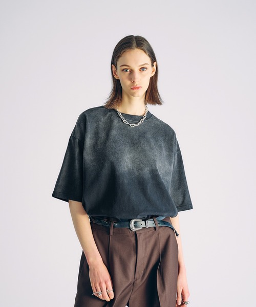 selle glant(セレグランテ)の「GRADATION SULFUR DYE T-SHIRT/グラデーションサルファーダイTシャツ(Tシャツ/カットソー・メンズ・ブラック/チャコールグレー/ブルー・SMALL/MEDIUM/LARGE)」の8枚目の写真