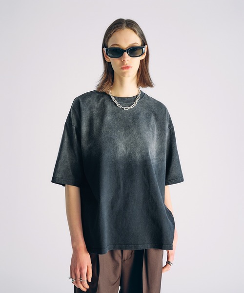 selle glant(セレグランテ)の「GRADATION SULFUR DYE T-SHIRT/グラデーションサルファーダイTシャツ(Tシャツ/カットソー・メンズ・ブラック/チャコールグレー/ブルー・SMALL/MEDIUM/LARGE)」の10枚目の写真