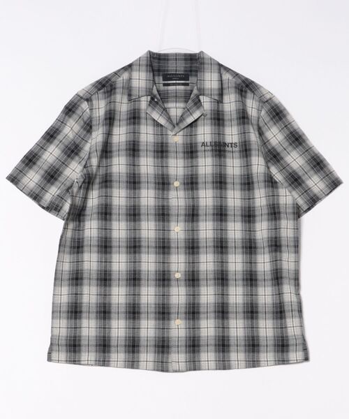 ALLSAINTS(オールセインツ)の「UNDERGROUND RELAXED CHECK LOGO SHIRT | アンダーグラウンド リラックス チェック ロゴ シャツ(シャツ/ブラウス・メンズ・ブラック×ブラック・S/XS/M/L)」の8枚目の写真