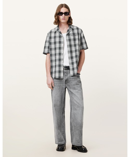 ALLSAINTS(オールセインツ)の「UNDERGROUND RELAXED CHECK LOGO SHIRT | アンダーグラウンド リラックス チェック ロゴ シャツ(シャツ/ブラウス・メンズ・ブラック×ブラック・S/XS/M/L)」の3枚目の写真