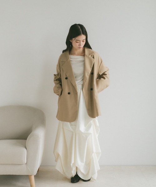 VANNIE U(ヴァニーユー)の「タックデザインスカート/SMサイズ展開(スカート・レディース・アイボリー/ブラック/グレー/ブラック系その他/ホワイト系その他・S/M)」の22枚目の写真